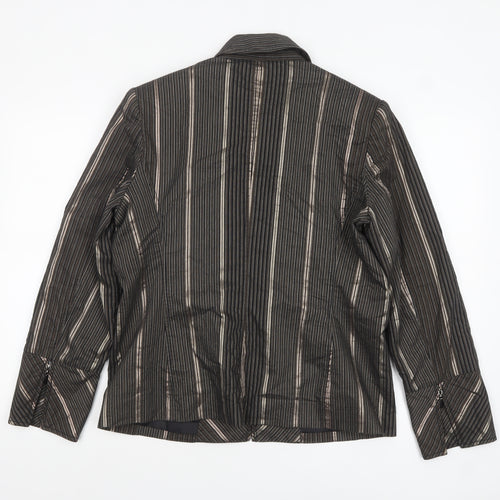 Stitches Australia Women's Brown Striped Zip Jacket Size 14