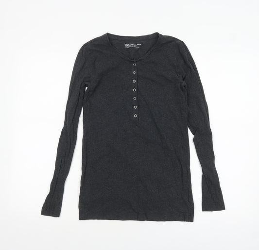 Gap Maternity Black XS Long Sleeve Henley T-Shirt for Women