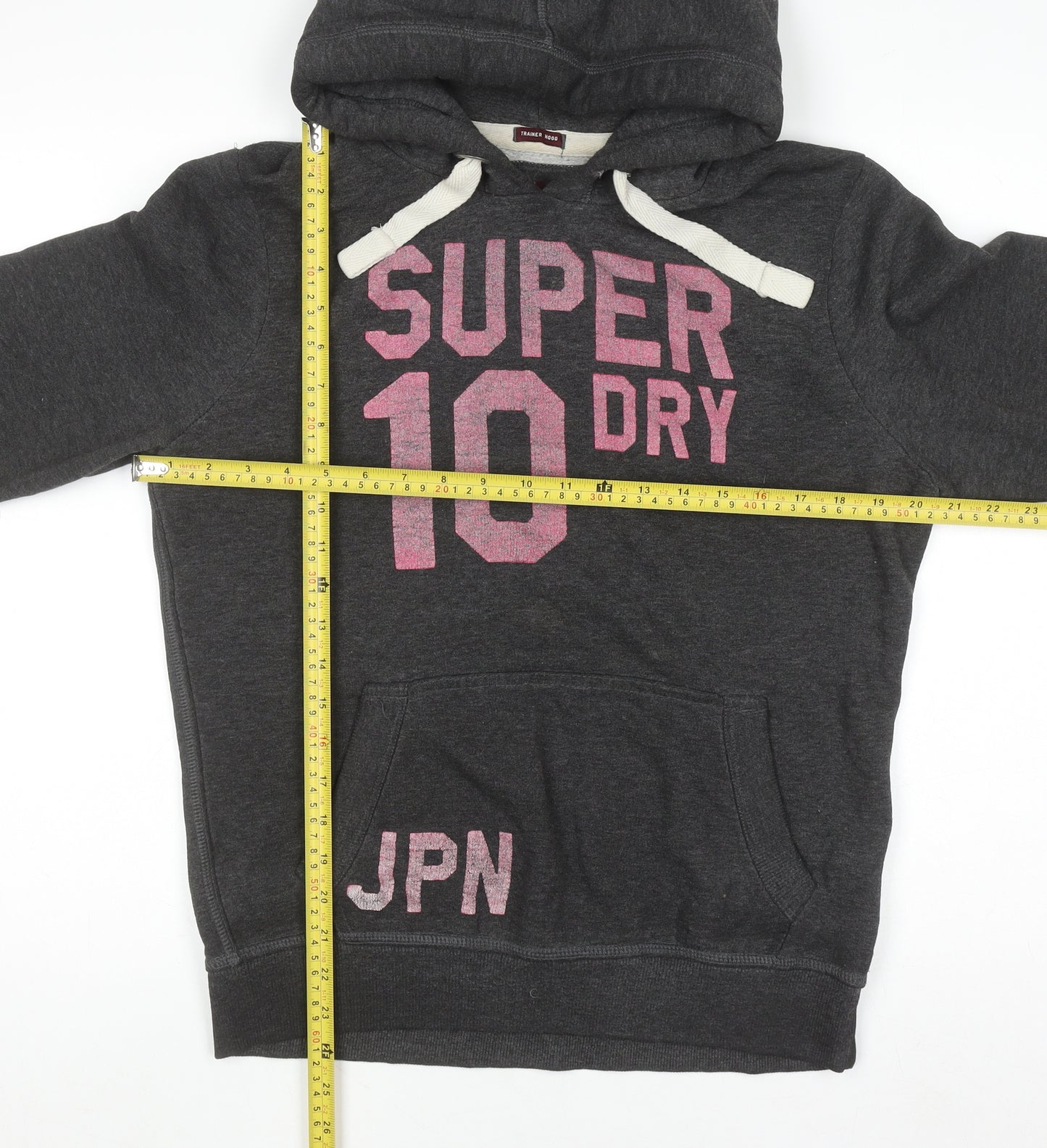 Superdry Women's Dark Grey Pullover Hoodie Size XL Cotton Blend