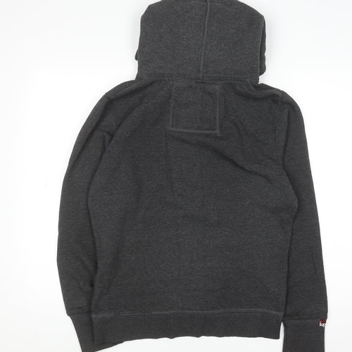 Superdry Women's Dark Grey Pullover Hoodie Size XL Cotton Blend