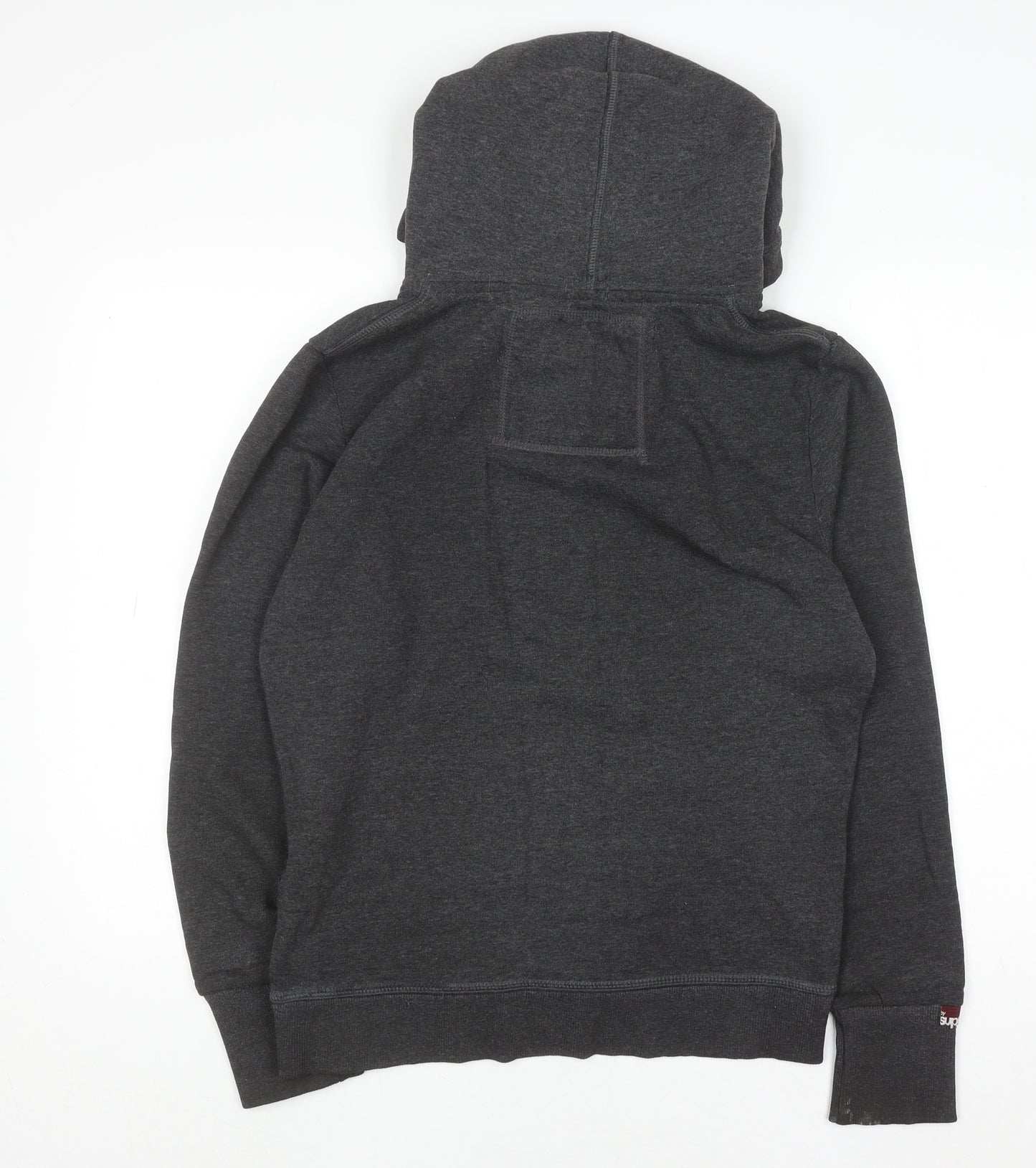Superdry Women's Dark Grey Pullover Hoodie Size XL Cotton Blend