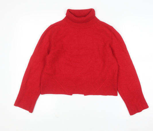 Nicole Farhi Womens Red 100% Cashmere Roll Neck Jumper Size S