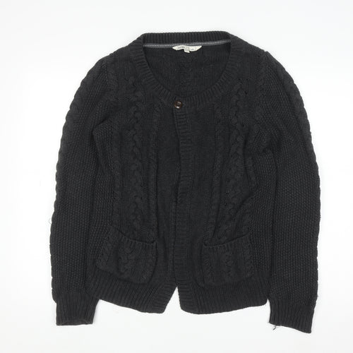 Fat Face Women’s Grey Cable-Knit Cotton Cardigan Size 12