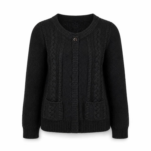 Fat Face Women’s Grey Cable-Knit Cotton Cardigan Size 12
