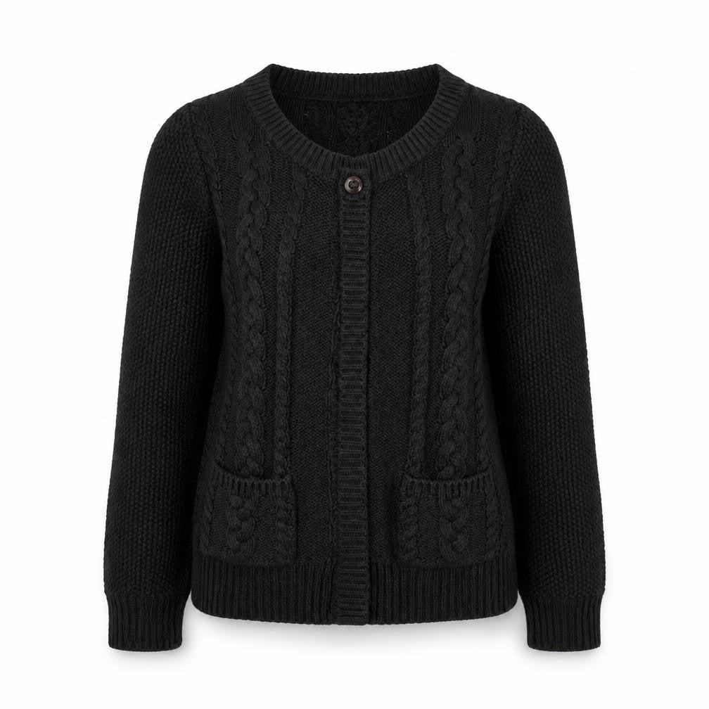 Fat Face Women’s Grey Cable-Knit Cotton Cardigan Size 12