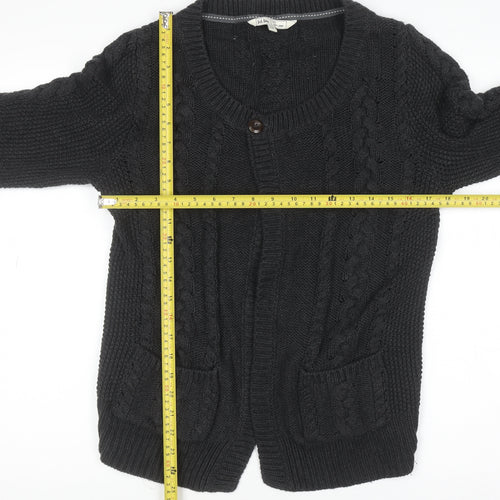 Fat Face Women’s Grey Cable-Knit Cotton Cardigan Size 12