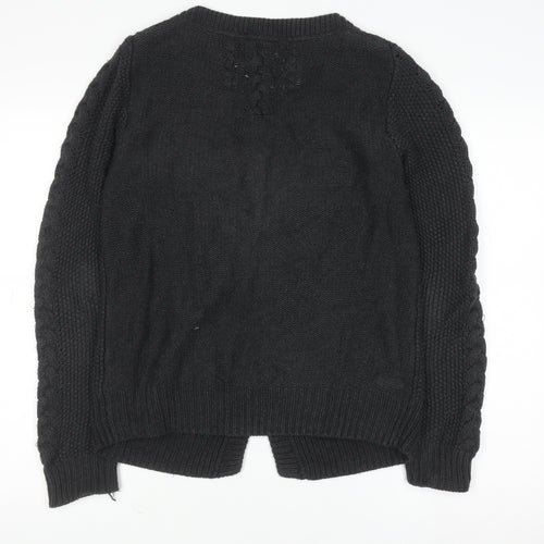 Fat Face Women’s Grey Cable-Knit Cotton Cardigan Size 12