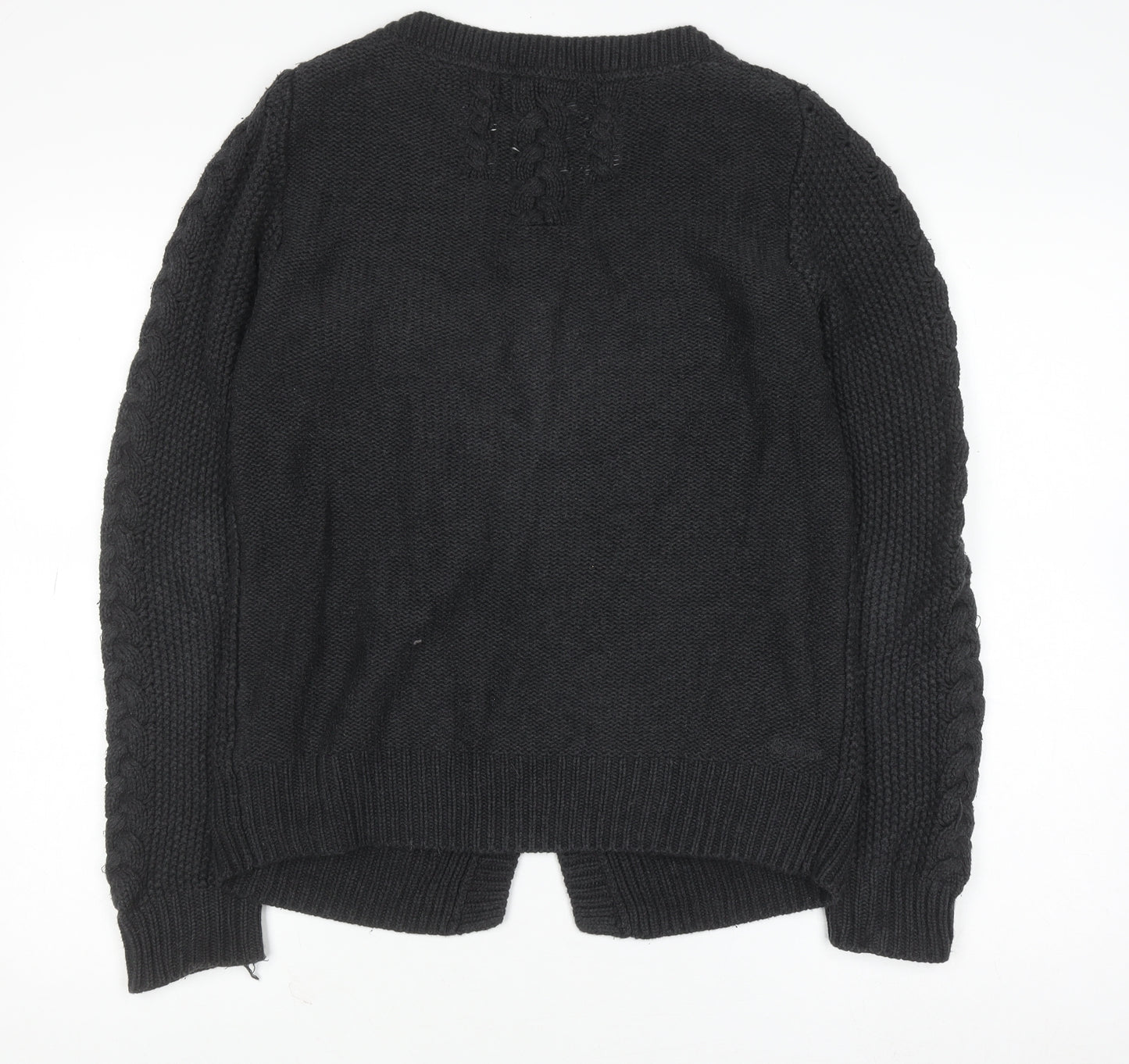 Fat Face Women’s Grey Cable-Knit Cotton Cardigan Size 12