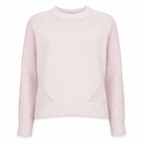 Marks and Spencer Women Pink Chunky Knit Cotton Jumper Size S