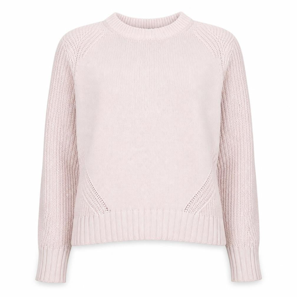 Marks and Spencer Women Pink Chunky Knit Cotton Jumper Size S