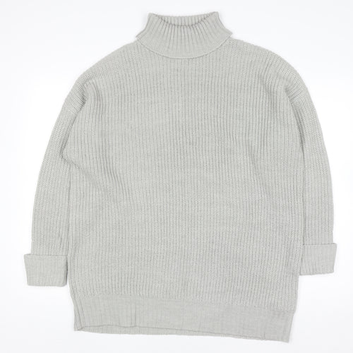 Threadbare Women’s Grey Roll Neck Chunky Knit Jumper Size 12