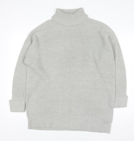 Threadbare Women’s Grey Roll Neck Chunky Knit Jumper Size 12