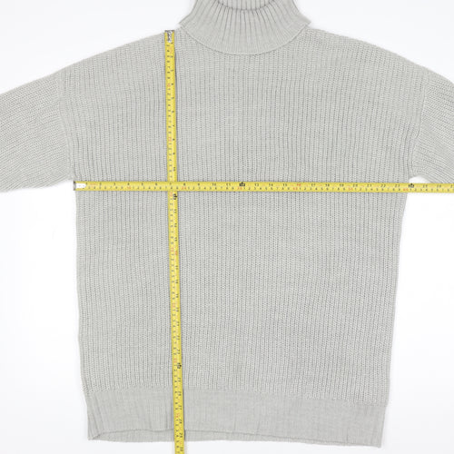 Threadbare Women’s Grey Roll Neck Chunky Knit Jumper Size 12
