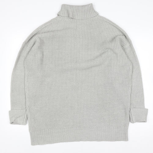 Threadbare Women’s Grey Roll Neck Chunky Knit Jumper Size 12