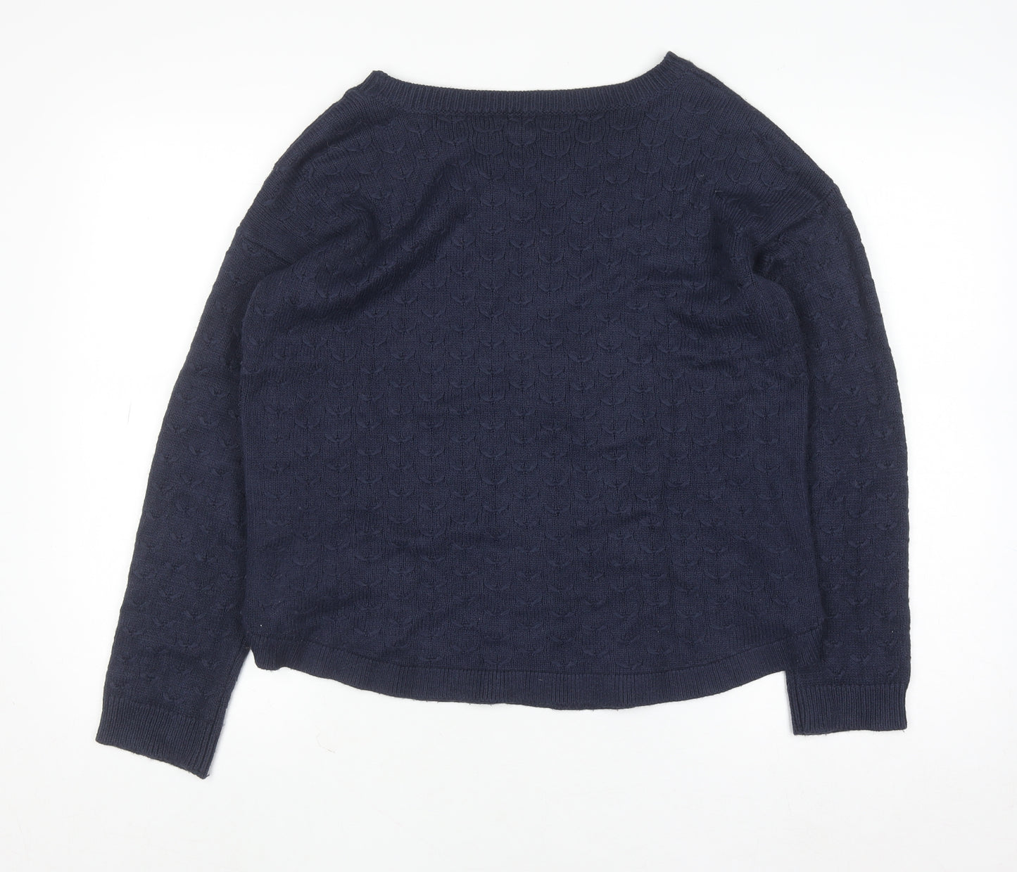 Fat Face Women's Blue Knit Button Pullover Jumper UK 12