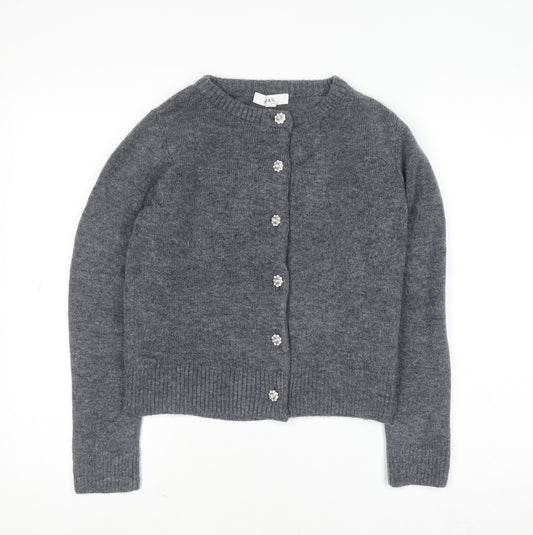 Marks and Spencer Women’s Grey Cardigan XS Jewelled Button Knit
