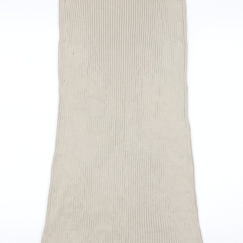 Massimo Dutti Women Beige Midi Ribbed Knit Pencil Skirt Size 12