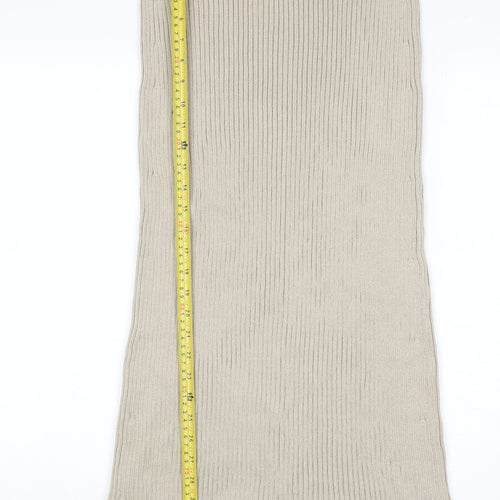 Massimo Dutti Women Beige Midi Ribbed Knit Pencil Skirt Size 12