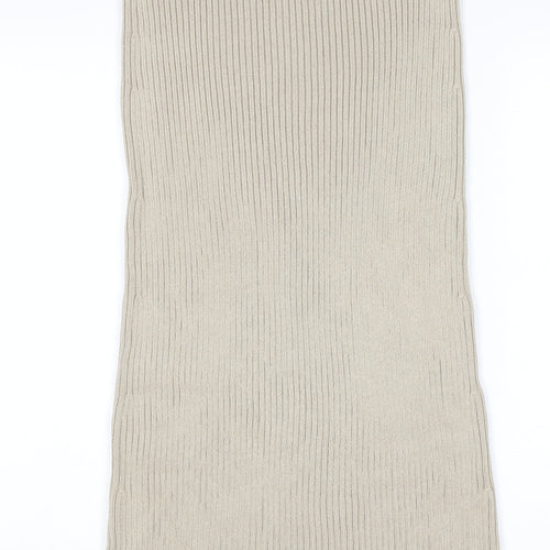 Massimo Dutti Women Beige Midi Ribbed Knit Pencil Skirt Size 12