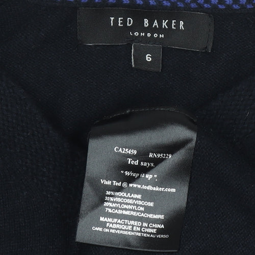 Ted Baker Men's Black Wool Blend V-Neck Pullover Jumper 4XL