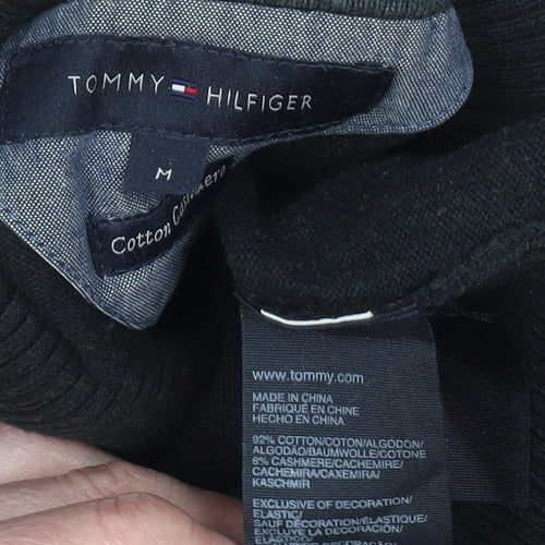 Tommy Hilfiger Men's Black Roll Neck Cotton Cashmere Jumper M