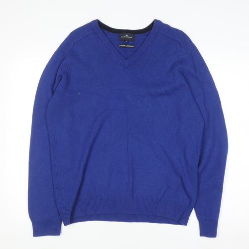 Marks and Spencer Blue Harbour Men's Blue V-Neck Lambswool Jumper M
