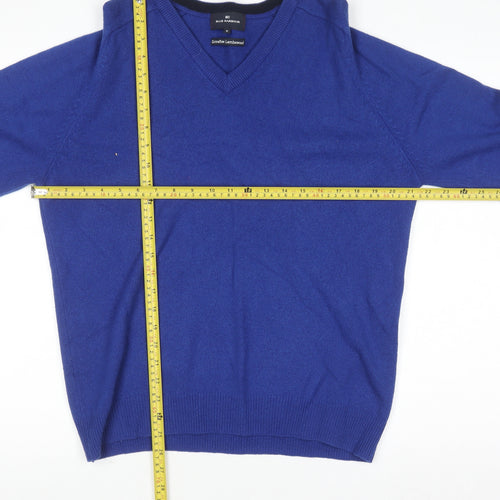 Marks and Spencer Blue Harbour Men's Blue V-Neck Lambswool Jumper M