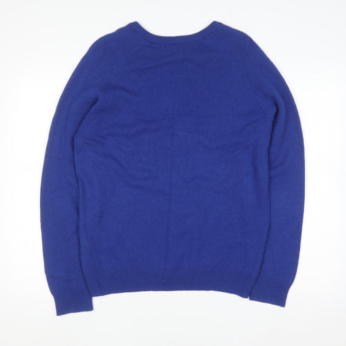 Marks and Spencer Blue Harbour Men's Blue V-Neck Lambswool Jumper M