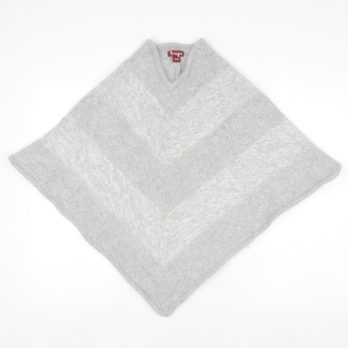 Monsoon Women Grey S Lambswool Angora Chunky Knit Cape Jumper
