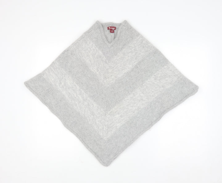 Monsoon Women Grey S Lambswool Angora Chunky Knit Cape Jumper