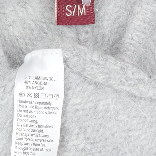 Monsoon Women Grey S Lambswool Angora Chunky Knit Cape Jumper