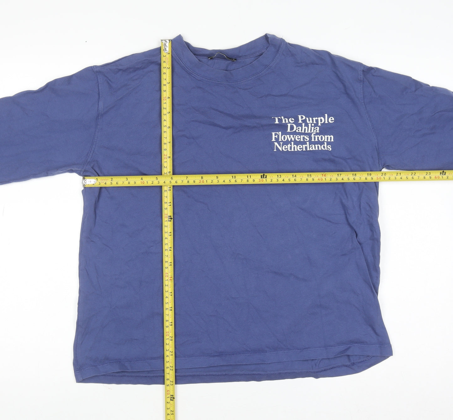 Zara Women Blue Long Sleeve Basic Cotton T-Shirt Size 12