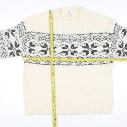 Marks and Spencer Women’s Ivory Fair Isle Knit Jumper Size S