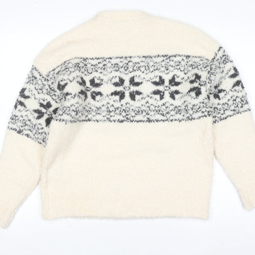 Marks and Spencer Women’s Ivory Fair Isle Knit Jumper Size S