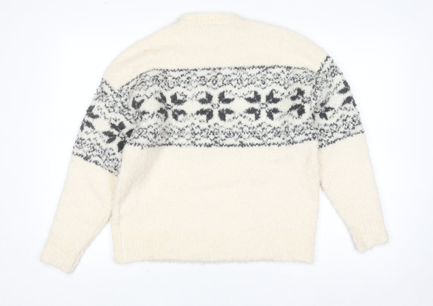 Marks and Spencer Women’s Ivory Fair Isle Knit Jumper Size S