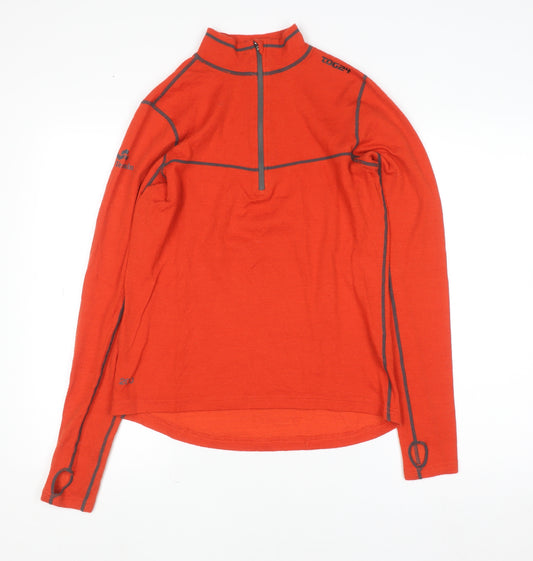 TOG24 All Terrain Men’s Red 1/4 Zip Long Sleeve Wool Blend Top S