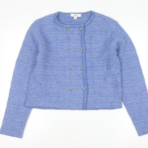 Marks and Spencer Women's Blue Knit Button Cardigan Size S