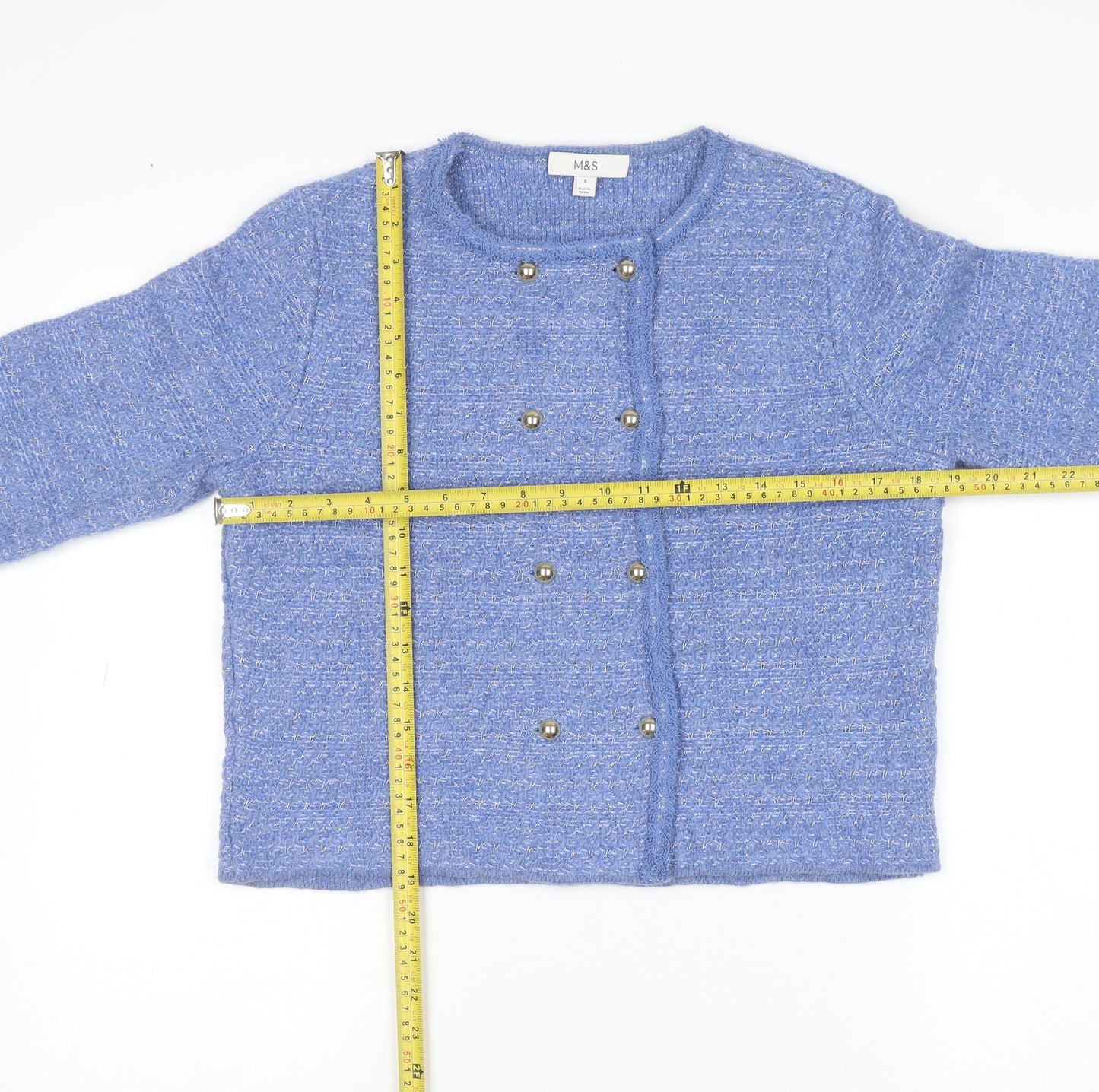 Marks and Spencer Women's Blue Knit Button Cardigan Size S