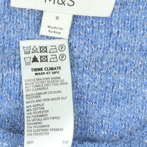 Marks and Spencer Women's Blue Knit Button Cardigan Size S