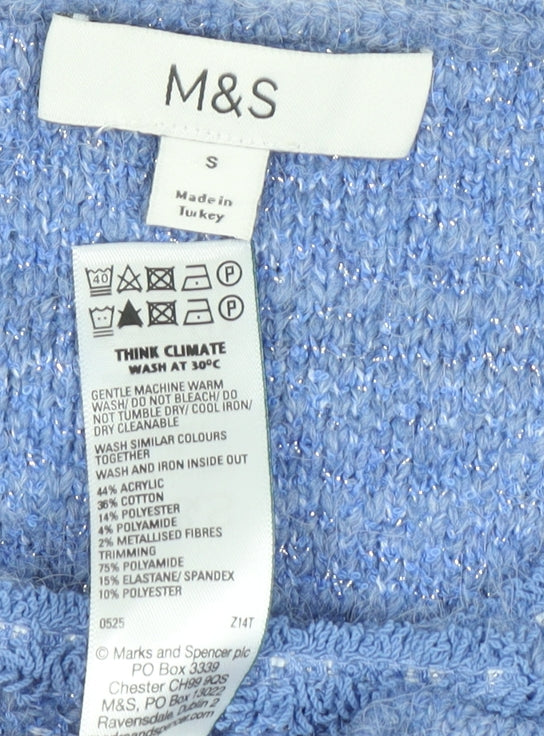 Marks and Spencer Women's Blue Knit Button Cardigan Size S