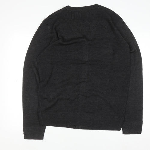 Brave Soul Men's Black V-Neck Button Cardigan Size L