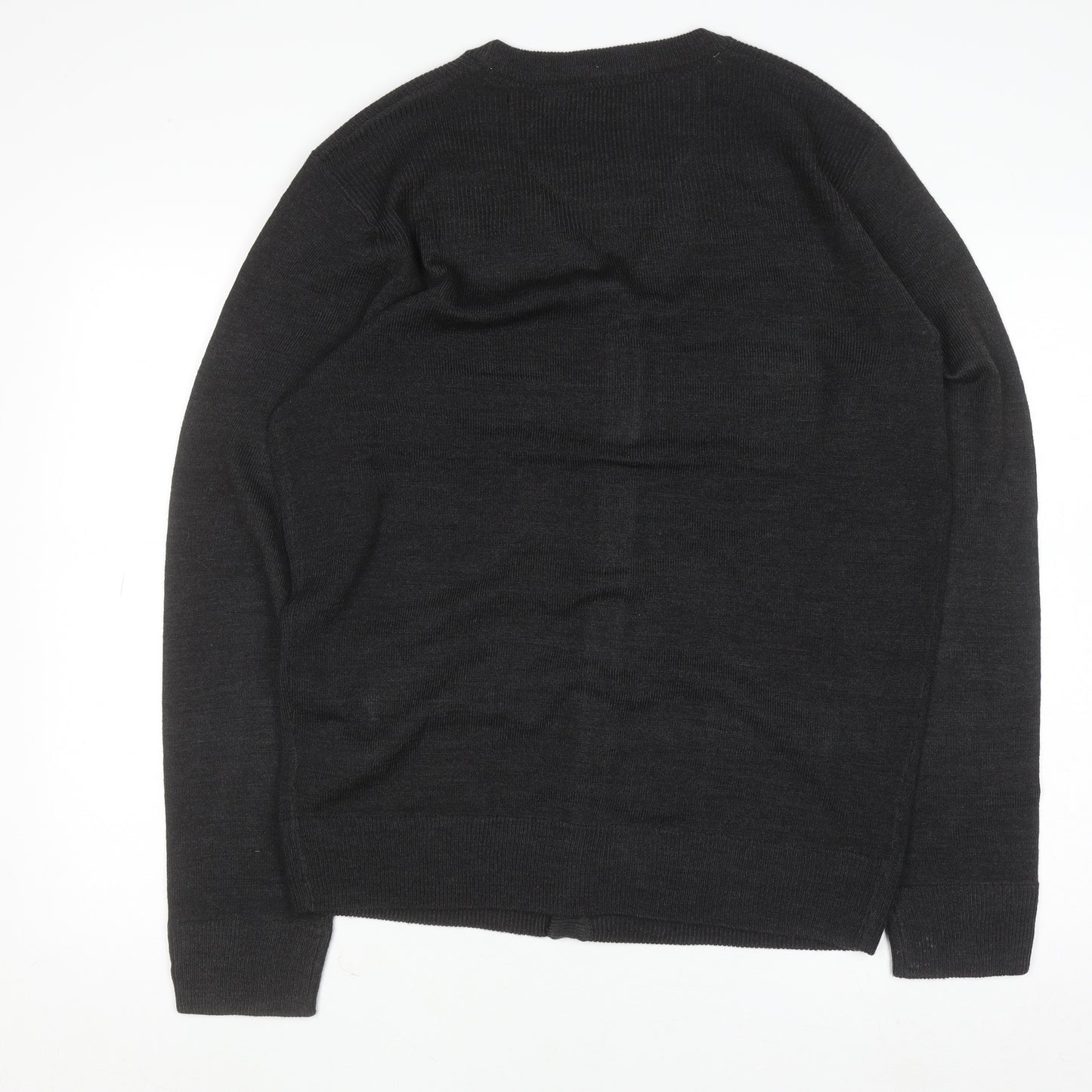 Brave Soul Men's Black V-Neck Button Cardigan Size L