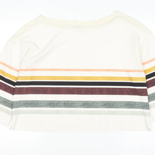 ZARA Women Multicoloured Striped Viscose Pullover Jumper Size 8