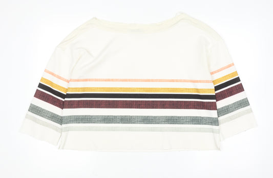 ZARA Women Multicoloured Striped Viscose Pullover Jumper Size 8