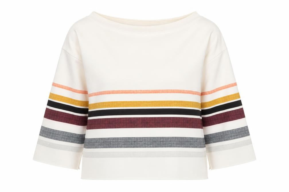 Front view of Zara Women Multicoloured Striped Viscose jumper, size 8