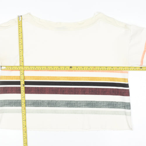 ZARA Women Multicoloured Striped Viscose Pullover Jumper Size 8