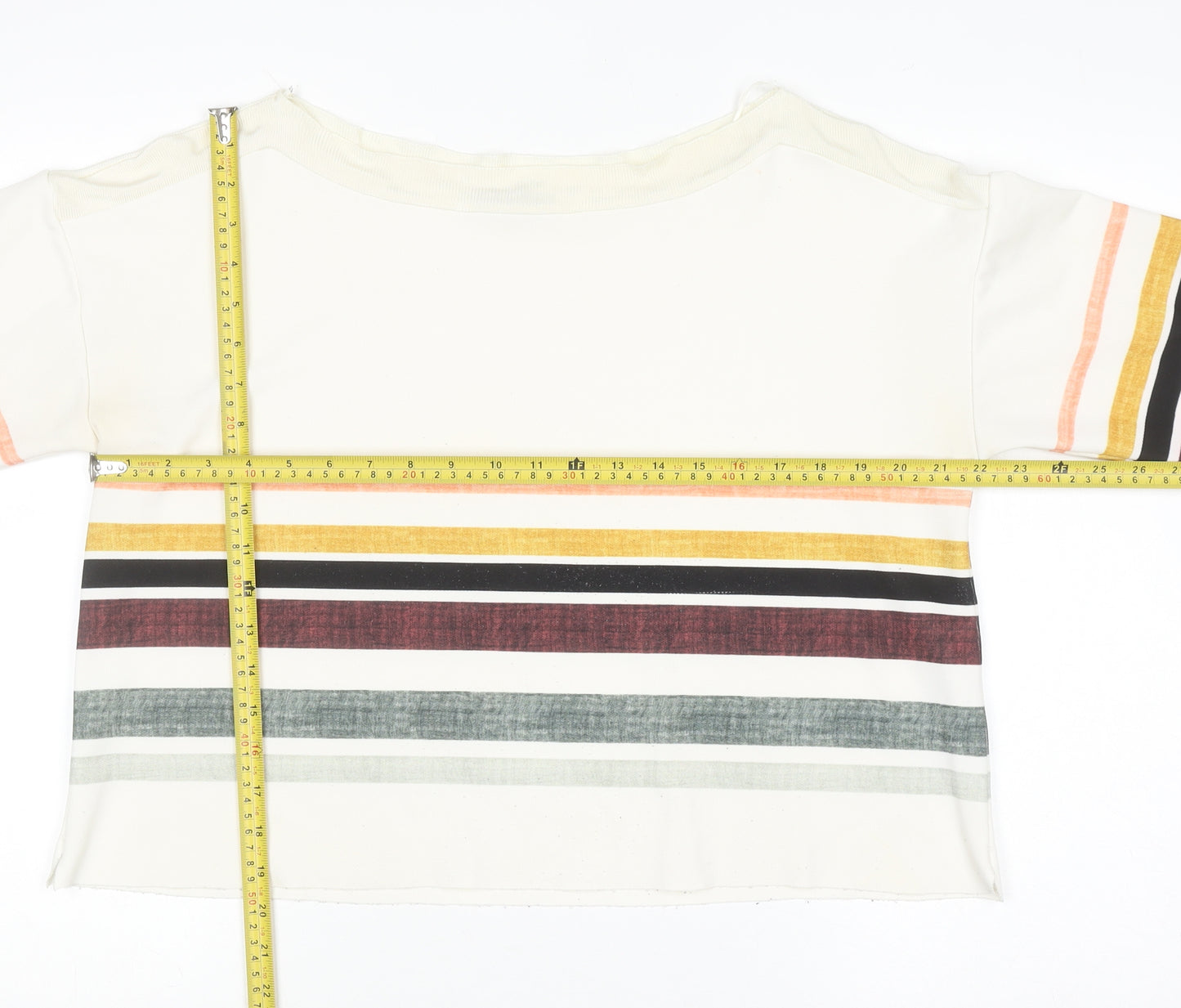 ZARA Women Multicoloured Striped Viscose Pullover Jumper Size 8