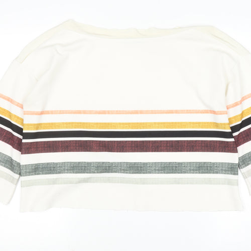 ZARA Women Multicoloured Striped Viscose Pullover Jumper Size 8