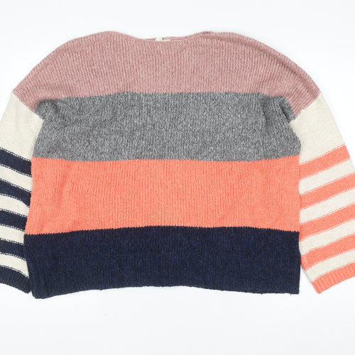 White Stuff Women’s Multicoloured Striped Knit Jumper Size 14