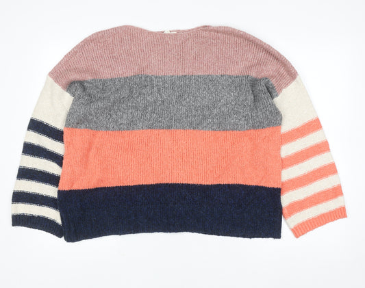 White Stuff Women’s Multicoloured Striped Knit Jumper Size 14